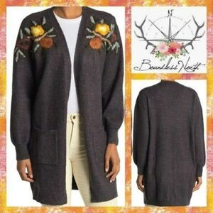 NWT MSRP $149 Boundless North Embroidered Cardigan Sweater Women's Size Small